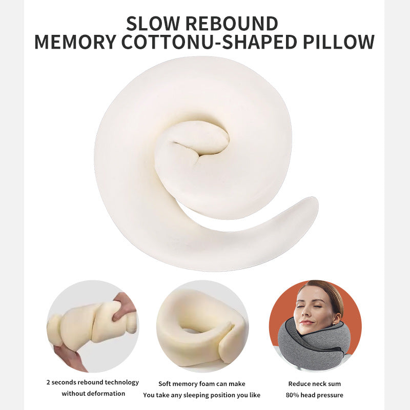 Travel Neck Pillow – Soft Memory Foam Support for Airplane, Car & Office