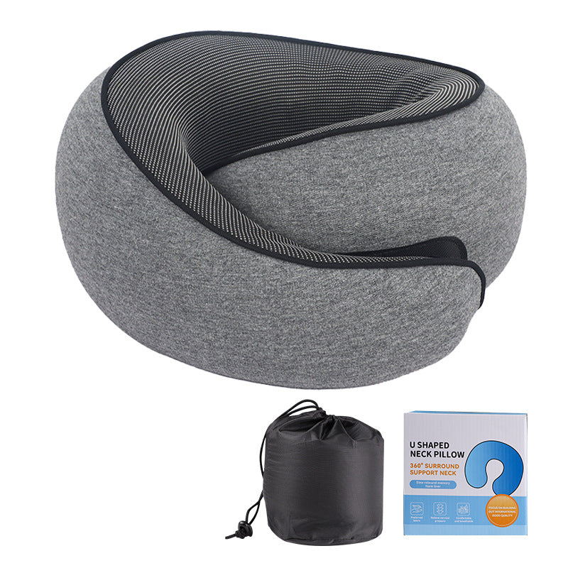 Travel Neck Pillow – Soft Memory Foam Support for Airplane, Car & Office
