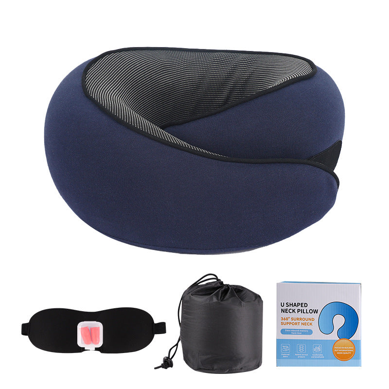 Travel Neck Pillow – Soft Memory Foam Support for Airplane, Car & Office